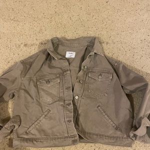 Old navy cropped denim jacket xl